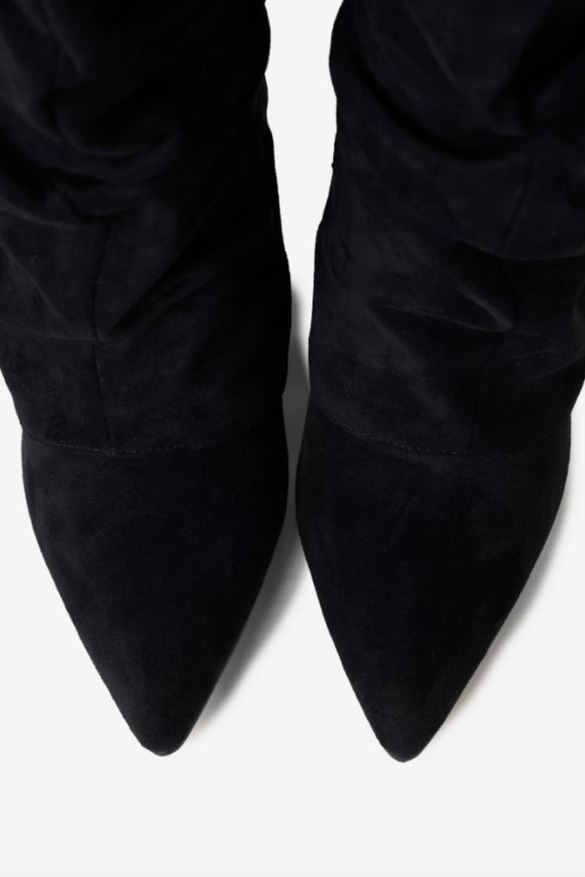 Vienna Slouchy Suede Boots - Black