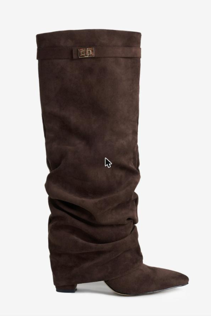 Vienna Slouchy Suede Boots - Espresso
