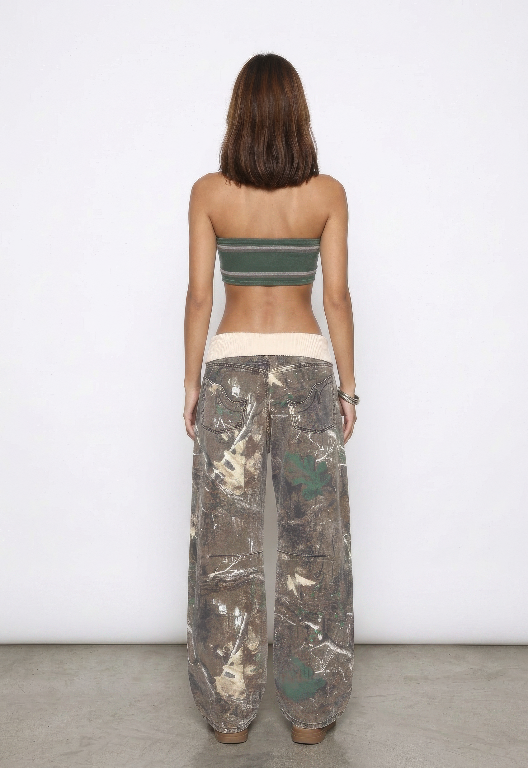 Fold-Over Camo Jeans
